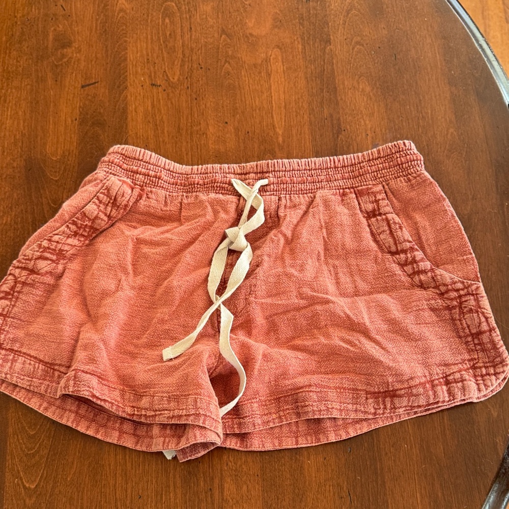 Rip Curl Women's Athletic Shorts in Coral with Drawstring